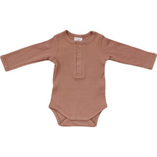 Load image into Gallery viewer, Organic Cotton Long Sleeve Ribbed Bodysuit
